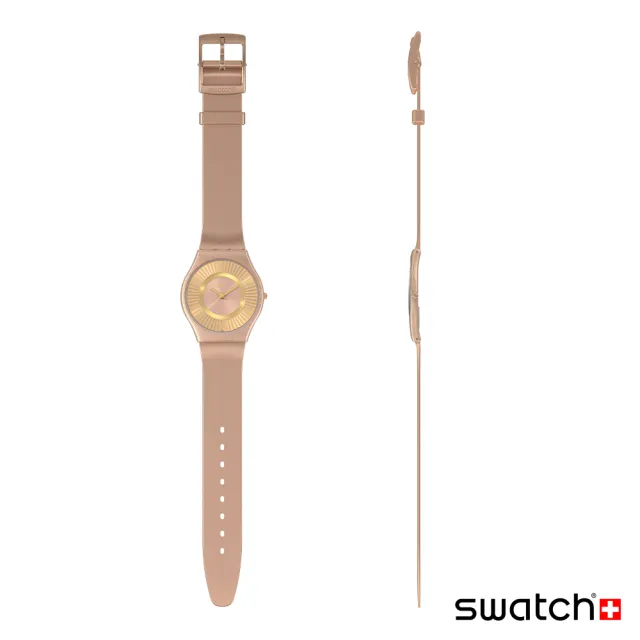 【SWATCH】Swatch SKIN超薄系列手錶 TAWNY RADIACE 男錶 女錶 手錶 瑞士錶 錶(34mm)