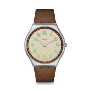 【SWATCH】Skin Irony 超薄金屬系列手錶 TABBY HEPCAT 男錶 女錶 手錶 瑞士錶 金屬錶(42mm)