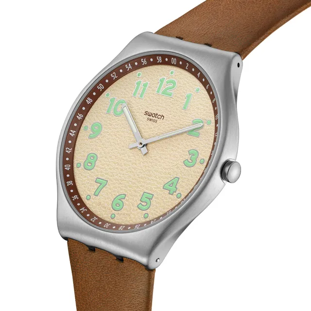 【SWATCH】Skin Irony 超薄金屬系列手錶 TABBY HEPCAT 男錶 女錶 手錶 瑞士錶 金屬錶(42mm)