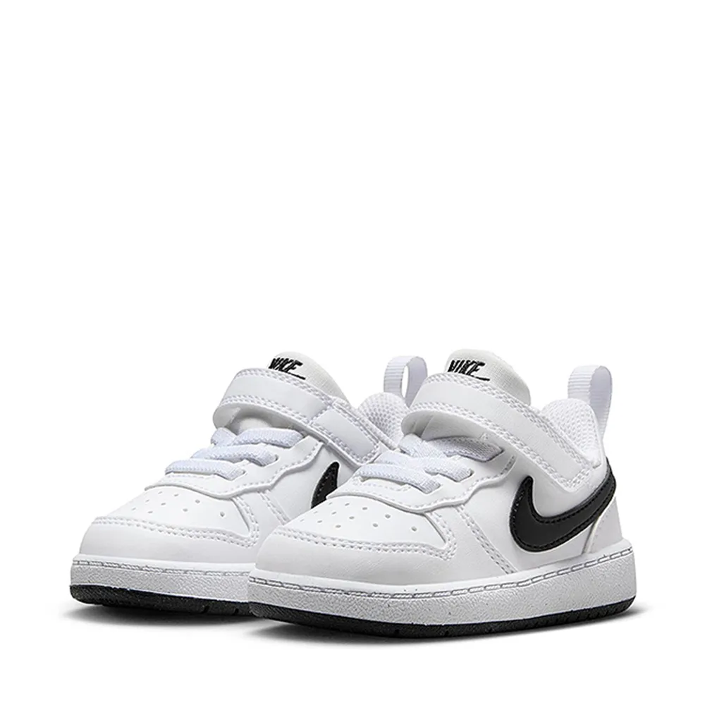 【NIKE 耐吉】運動鞋 童鞋 小童 兒童 魔鬼氈 COURT BOROUGH LOW RECRAFT TD 白黑 DV5458-104