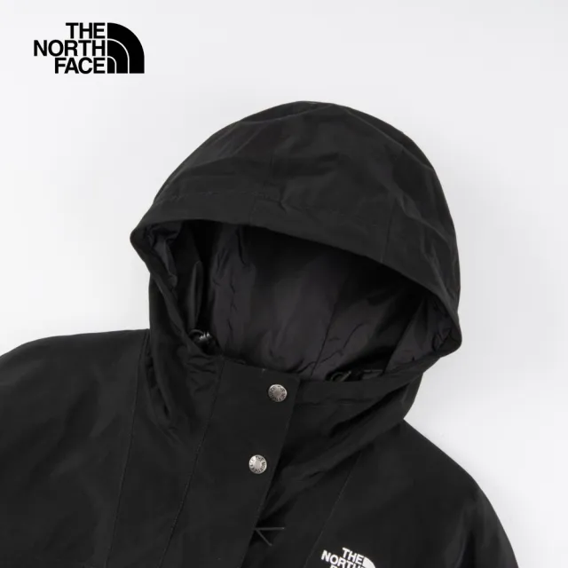 【The North Face 官方旗艦】北面女款黑色防水透氣衝鋒衣外套｜7QSIJK3