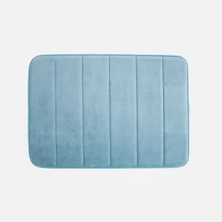 【特力屋】Home Zone 灰藍65x45cm極簡壓紋記憶棉地墊
