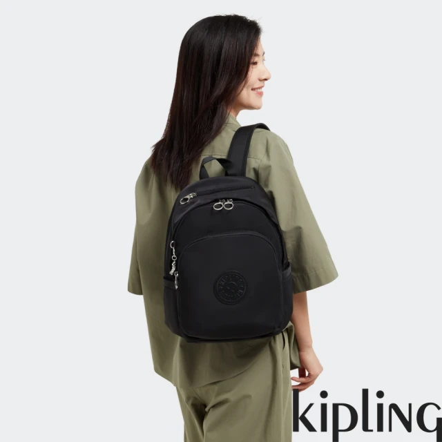 KIPLING官方旗艦館 立體K字母撞粉色多袋實用側背包-G