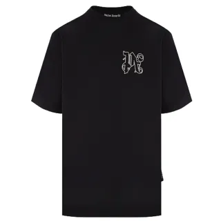 【PALM ANGELS】男款 字母組合刺繡LOGO 短袖T恤-黑色(M號、L號)