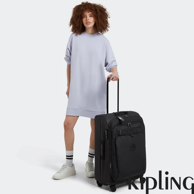 KIPLING官方旗艦館 經典黑菱格紋印花28吋多袋收納行李