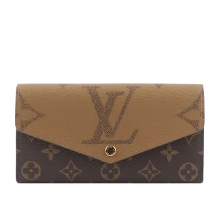 【Louis Vuitton 路易威登】Monogram Sarah 雙色帆布發財長夾(M80726)