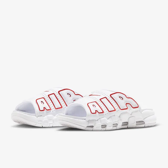 NIKE 耐吉】拖鞋SLIPPER 休閒鞋W AIR MORE UPTEMPO SLIDE 女鞋白紅