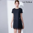 【Le Polka】夜幕藍蕾絲圓領禮服小洋裝-女