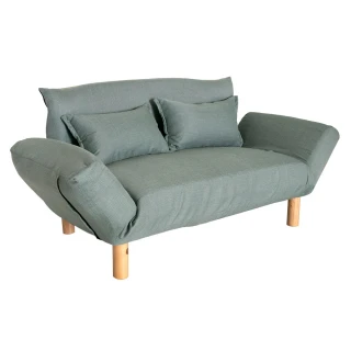 【特力屋】歐特多段式調整雙人扶手沙發/附椅座拆洗布套 碧綠
