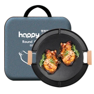 【happy cook】韓國製 露營多格不沾烤盤42cm(韓式烤肉 韓式烤盤 韓國烤盤 中秋節 烤肉 燒烤)
