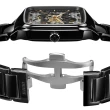 【Rado 雷達表】True Square真我系列 高科技陶瓷方形鏤空 雙層錶盤機械腕錶-黑 R05(R27124162 防水50米)
