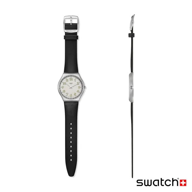 【SWATCH】Skin Irony 超薄金屬系列手錶 BLACK HEPCAT 男錶 女錶 手錶 瑞士錶 金屬錶(42mm)