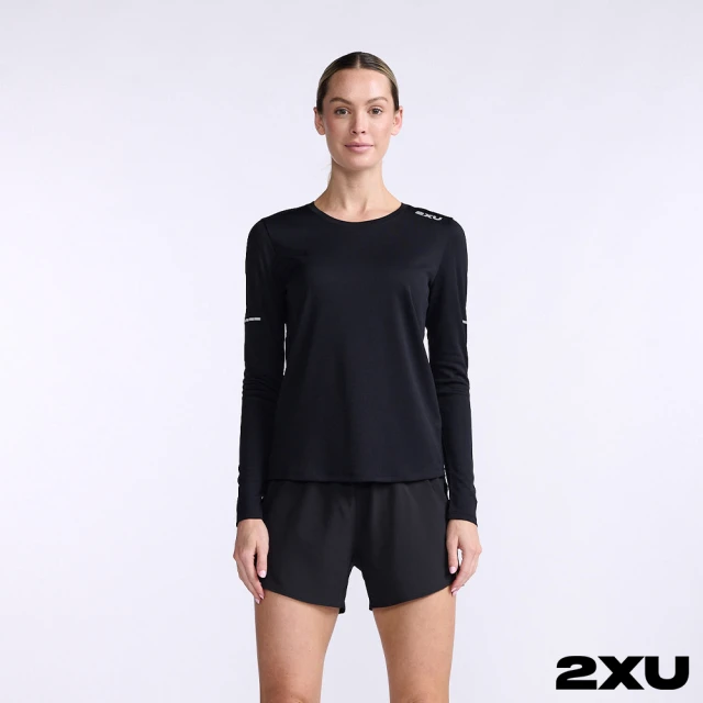 2XU 女 Aero 運動長袖上衣(黑/反光銀)