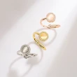 【I.Dear Jewelry】正白K-氣質貓眼-貓眼石晶鑽造型可調侶開口旋轉銀戒指(3色/韓版/INS風)
