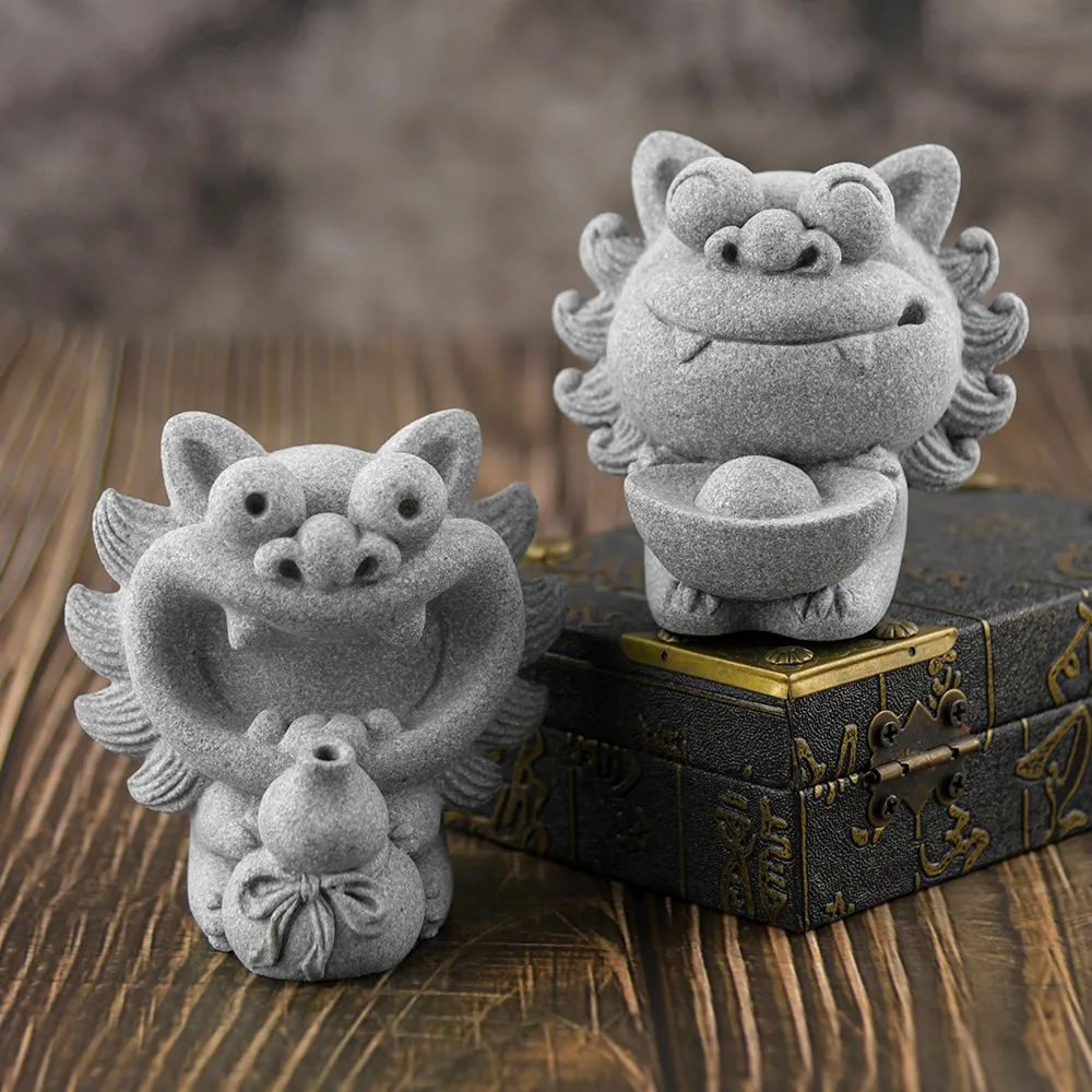 命運好好玩】1+1 青砂石招財福祿獸-附富貴立香組(招財貔貅) - momo購物