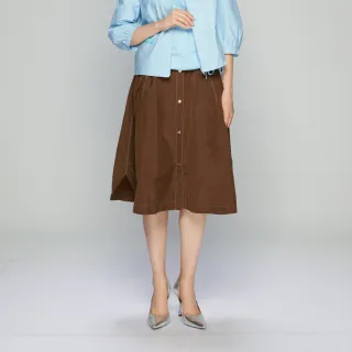 【KERAIA 克萊亞】法式布朗尼車線風衣布裙