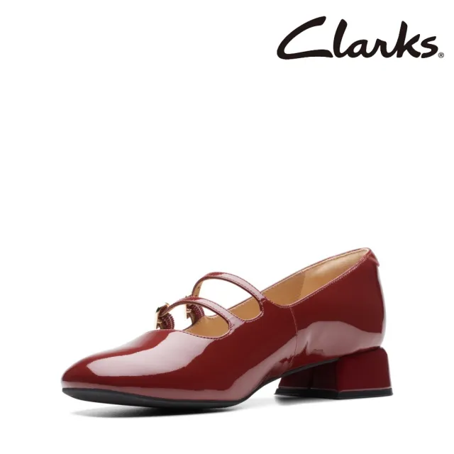 Clarks】女鞋Daiss30 Shine 小圓頭雙條帶柔軟漆皮瑪莉珍鞋跟鞋