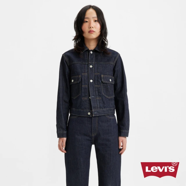 LEVIS 官方旗艦 MOJ MADE OF JAPAN FABRIC 女款 Type2 寬鬆版牛仔外套 / 原色 熱賣單品 A5884-0000