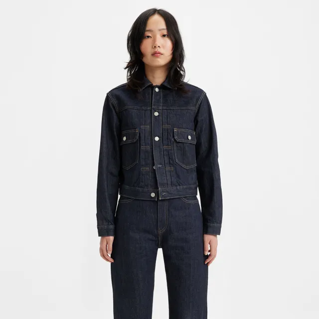 【LEVIS 官方旗艦】MOJ MADE OF JAPAN FABRIC 女款 Type2 寬鬆版牛仔外套 / 原色 熱賣單品 A5884-0000