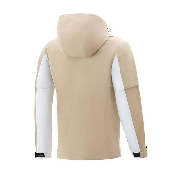 【HONMA 本間高爾夫】男款防雨撞色運動連帽拼雙色外套HMJC302R505(M-XXL 黑色 米)
