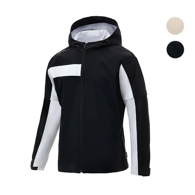 【HONMA 本間高爾夫】男款防雨撞色運動連帽拼雙色外套HMJC302R505(M-XXL 黑色 米)