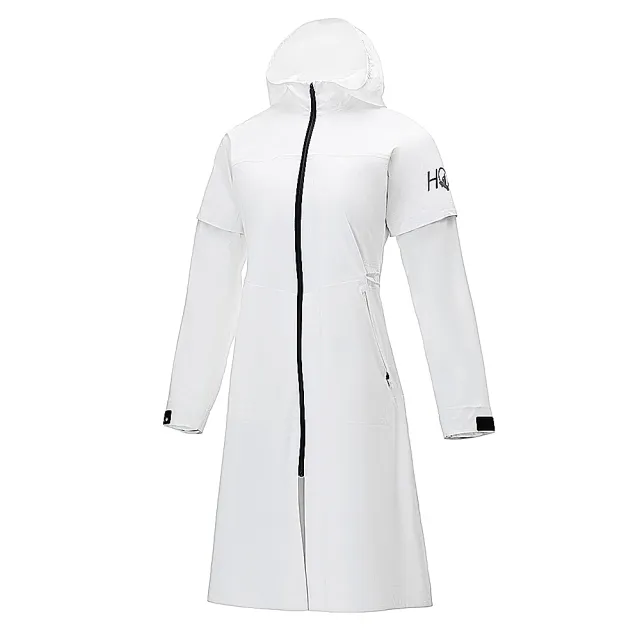 【HONMA 本間高爾夫】女款防潑水連帽外套 風雨衣HWJC302R605(S-L 黑色 白色)