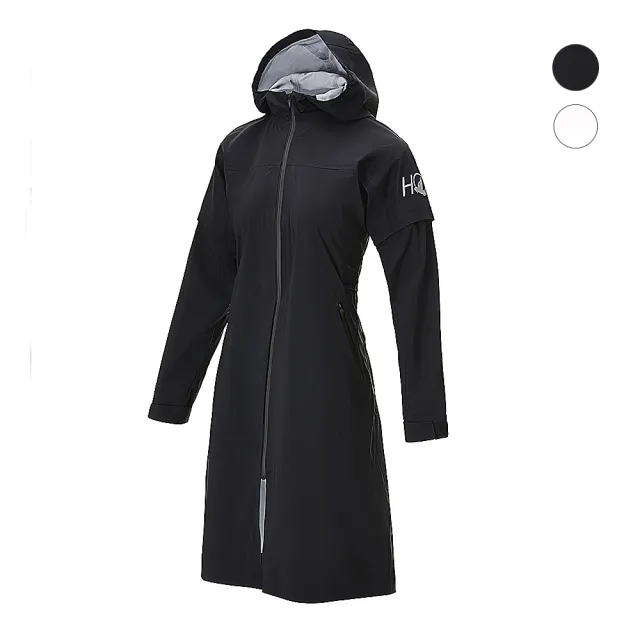 【HONMA 本間高爾夫】女款防潑水連帽外套 風雨衣HWJC302R605(S-L 黑色 白色)