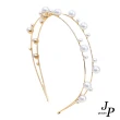 【Jpqueen】美麗佳人雙層優雅珍珠髮箍(2色可選)