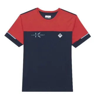 【KAPPA】KAPPA 義大利 吸濕排汗 中性 短袖圓領T恤(丈青正紅 33162NWD18)