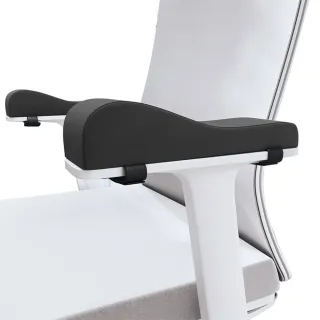 【UniSync】人體曲線高回彈減壓記憶棉辦公椅子扶手增高墊 黑