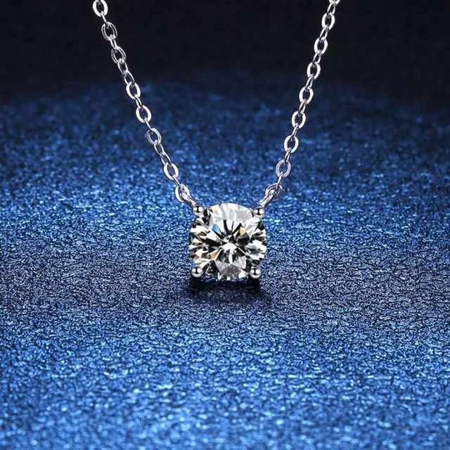 【巴黎精品】現貨+預購 莫桑鑽石項鍊飾品配件925純銀項鍊(輕奢華麗1克拉鑽石項鏈莫桑鑽項鍊a1cn4)
