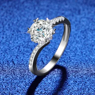 【巴黎精品】現貨+預購 莫桑鑽石戒指飾品配件925純銀戒指婚戒鑽戒(1克拉對戒莫桑鑽戒指a1cn149)