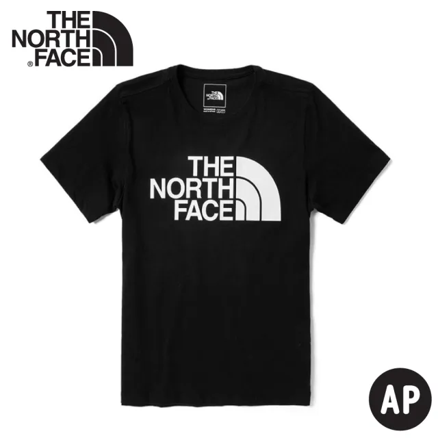 【The North Face】女 LOGO短袖上衣《黑》4U8K/排汗快乾/運動衣(悠遊山水)
