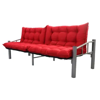 【特力屋】簡約風多功能日式記憶收納沙發床椅 紅色