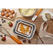 【CorelleBrands 康寧餐具】可微波不鏽鋼長方形保鮮盒1800ML兩入組(烤盤/扁形保鮮盒)