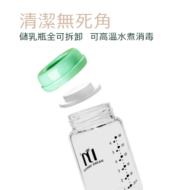 【REQIR】寬口徑耐熱玻璃多功能儲乳瓶3入(180ml)