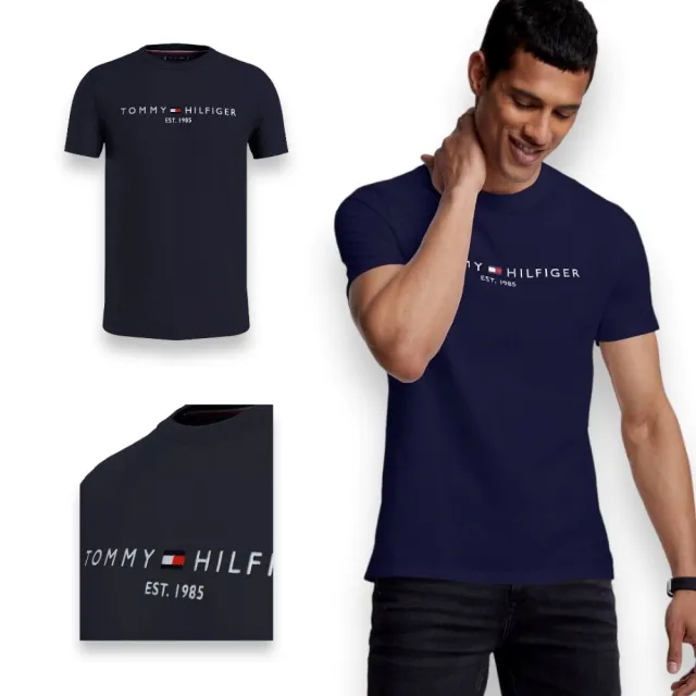 【Tommy Hilfiger】男生 經典電繡字母 EST.1985 短袖T恤 純棉 男款 短TEE(多色可挑)