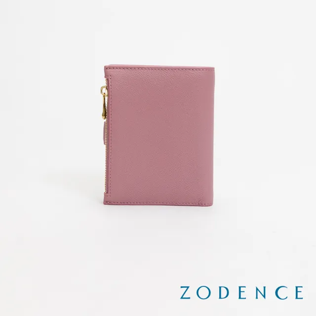 【ZODENCE 佐登司】LIS進口牛皮三層短夾(藕紫)