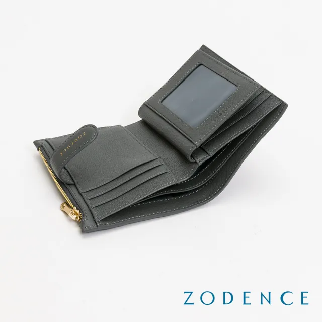 【ZODENCE 佐登司】LIS進口牛皮三層短夾(鐵灰)
