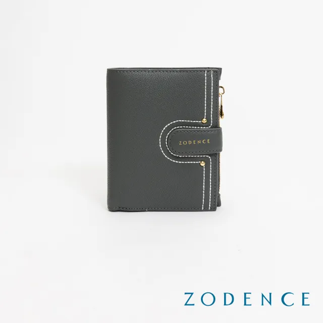 【ZODENCE 佐登司】LIS進口牛皮三層短夾(鐵灰)