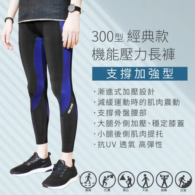 【FREEZONE】登山慢跑壓力壓縮褲 2件套組(男女款/支撐加強/中高強度包覆/健身房重訓運動)