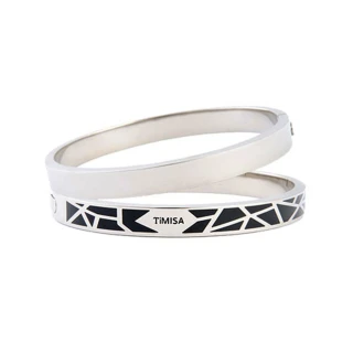 【TiMISA】個性主義 純鈦手環(黑+原色)