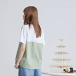 【gozo】標語繡花異材質假兩件T恤(兩色)