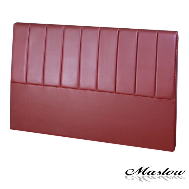【Maslow】簡約線條皮製3.5尺單人床頭-紅