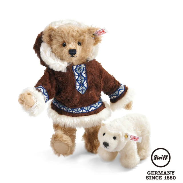 【STEIFF德國金耳釦泰迪熊】愛斯基摩人與北極熊寶寶(限量版泰迪熊)