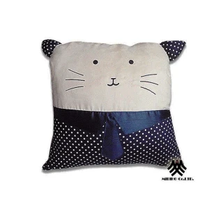 【M.B.H-甜蜜愛貓】麂皮拼布刺繡抱枕(2入)
