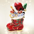 【三卡寶精品】歡樂聖誕節-貓與聖誕鞋晶鑽(珠寶盒)