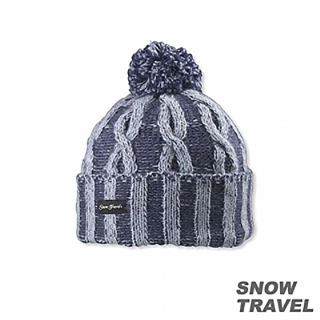 【SNOW TRAVEL】圓球防風保暖羊毛帽(藍色)