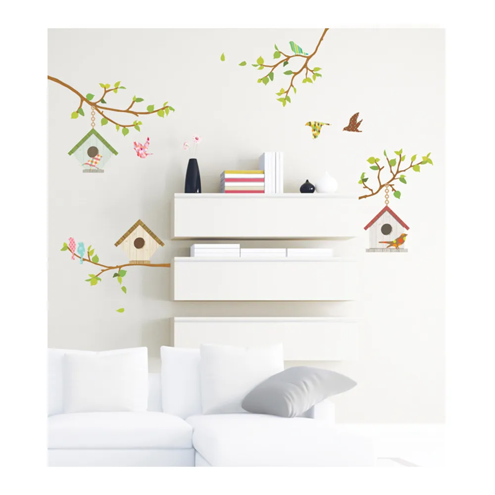 【FIXPIX】出清特價  彩繪鳥巢與樹屋-創意造型壁貼(HPS-60032)
