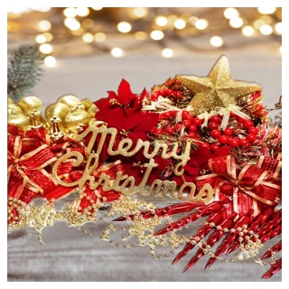 【聖誕裝飾特賣】聖誕裝飾配件包組合-紅金色系(10尺（300cm）樹適用（不含聖誕樹 不含燈)